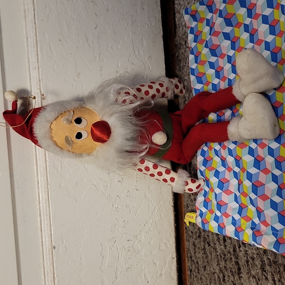 Tall felted Santa Claus tree decoration